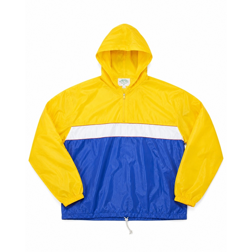 Vintage Marshall Field's Field Sport Anorak Pullover Ripstop Nylon Yellow Blue M